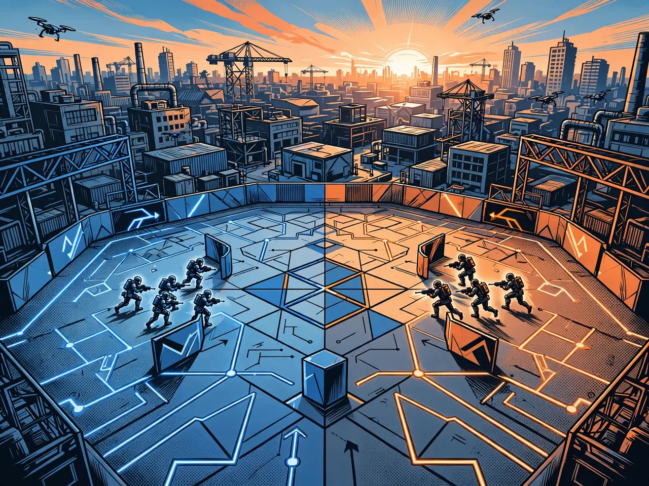 Arte conceptual ilustrativo exclusivo para la ficha de Counter-Strike 2; no es la portada oficial del juego