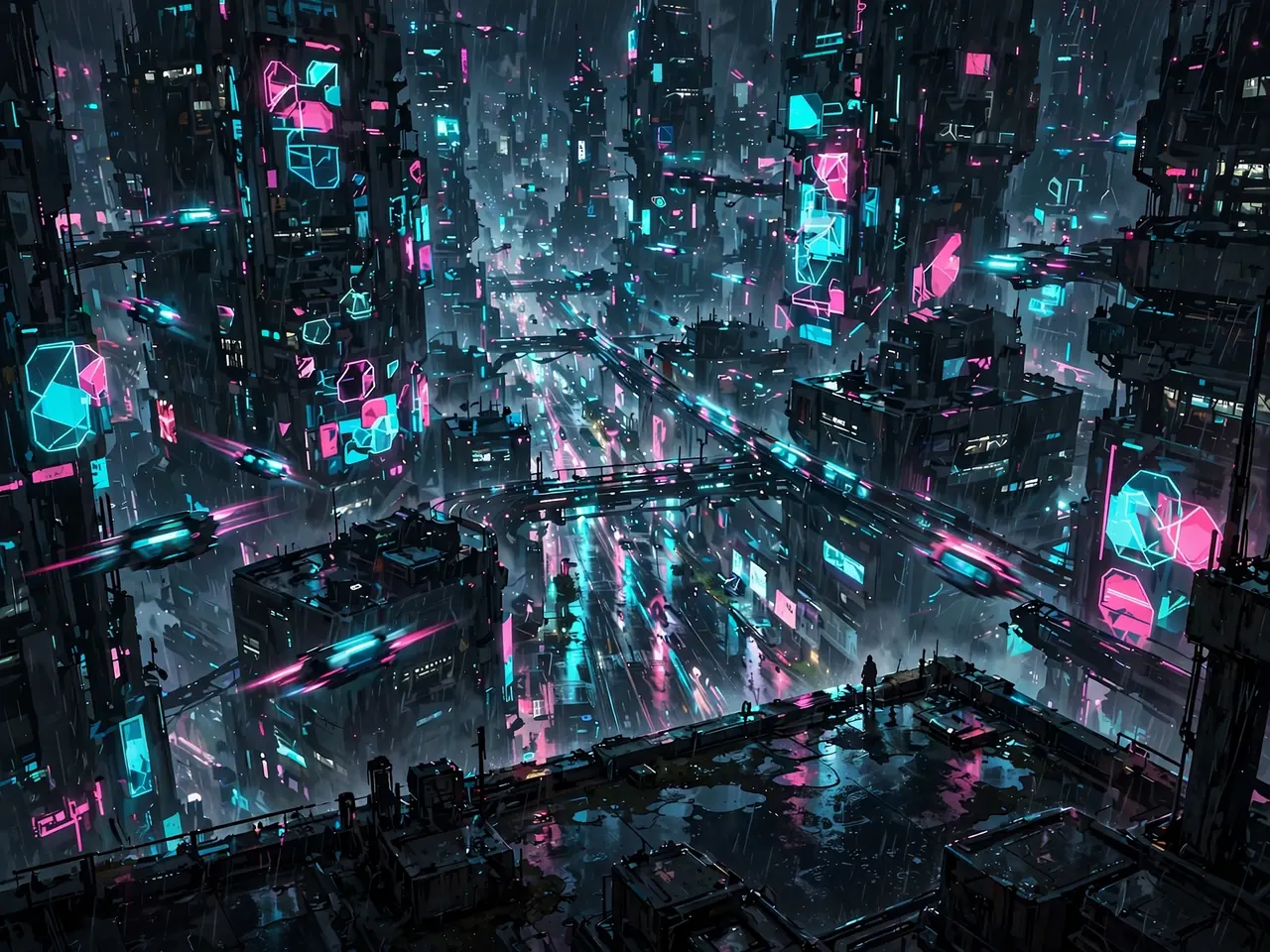 Arte conceptual ilustrativo exclusivo para la ficha de Cyberpunk 2077; no es la portada oficial del juego