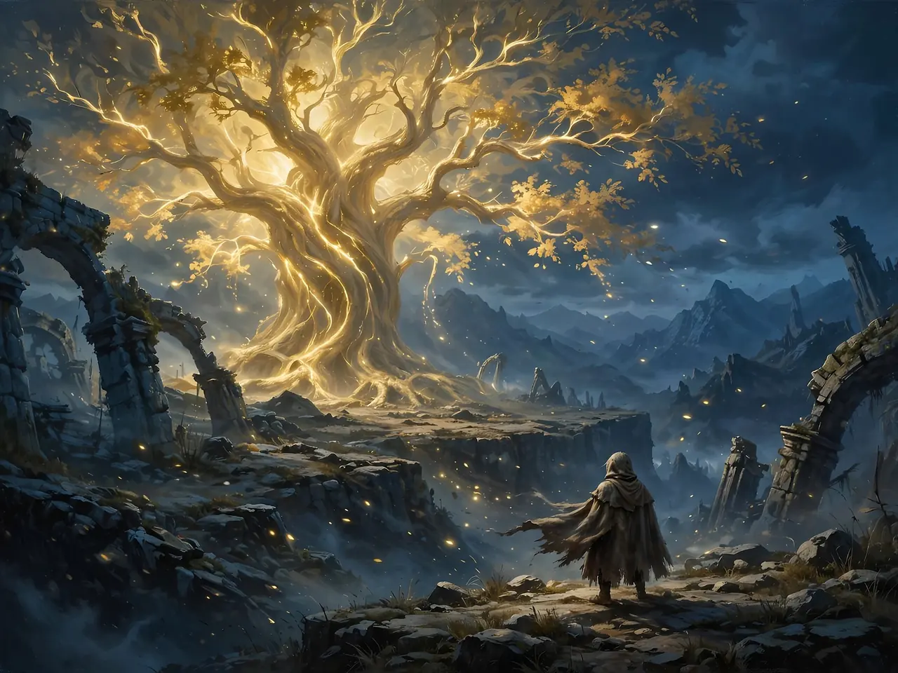 Arte conceptual ilustrativo exclusivo para la ficha de Elden Ring; no es la portada oficial del juego